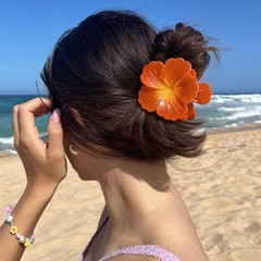 4 Pcs Hawaiian Flower Hair Claw Clips for 1 Count (Pack of 4), Hibiscus