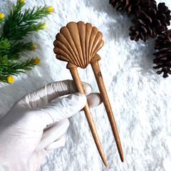 Handmade Seashell hair pin hair stick hair fork | Wooden Hair accessory Gifts