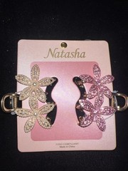 NATASHA HAIR CLIPS 🌸Faux Pearls & Rhinestones -Lead Compliant -Set of 2
