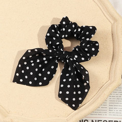 Knotted Bow Hair Scrunchies Elastic Hair Black White Scarf Chiffon Ponytail Hold