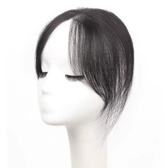 2.75×4.3″Traceless Lace Parting 100% Human Hair Topper 10″-hook and loop on Hair