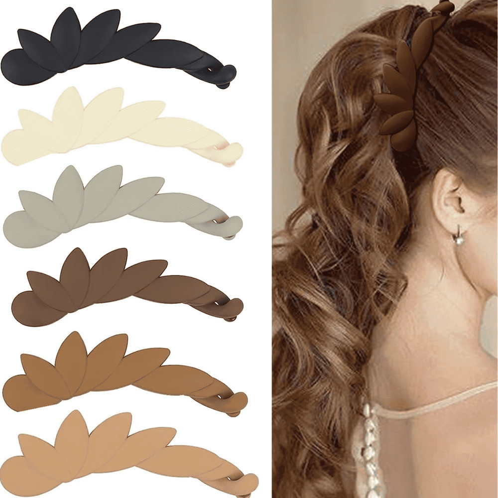 6Pcs Leaves Banana Hair Clips for Women Thin Hair