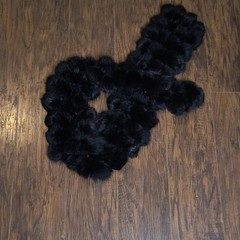 Black Rabbit Fur Scarf, Accessory RN 13962