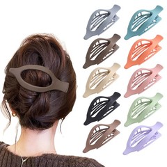 10Pcs Flat Hair Claw Clips, Large Matte Duck 1 Count (Pack of 10), Multicolor