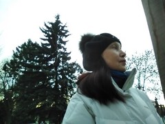 Black wool beret with pompom of real fox fur French style beret for women Gift.