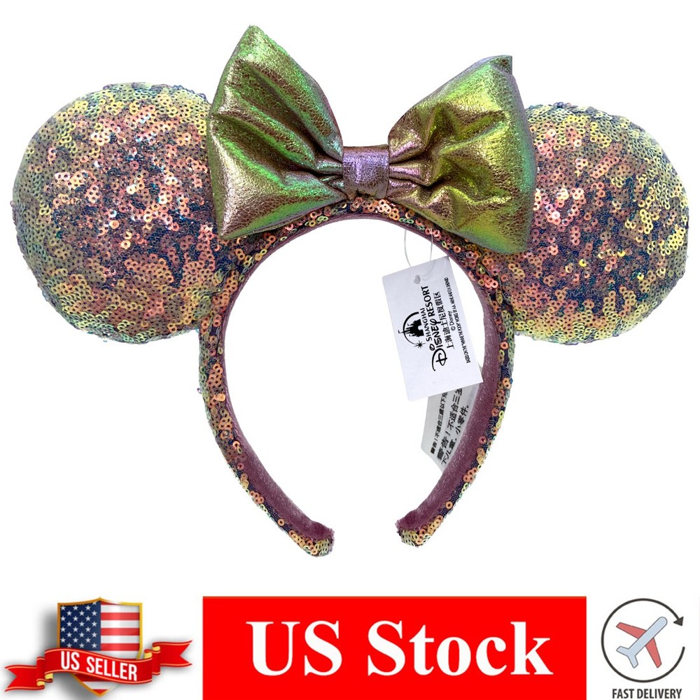 Disney-Park Minnie Earidescent Iridescent Pink Ears Headband 50th Anniversary
