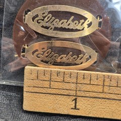 Vintage Goldtone Oval Shaped Womens Name “Elizabeth” Hair Clips Barretts