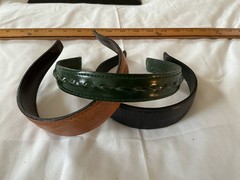 Set of 3 Vtg Genuine Leather Womens Headbands Axcess Made in Italy