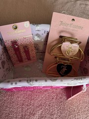Juicy couture home gold hair clips nail clippers and basket set