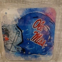 SPIRITGEAR Ole Miss Hair Ties 4-Pack Elastic Blue Red White Logo Helmet