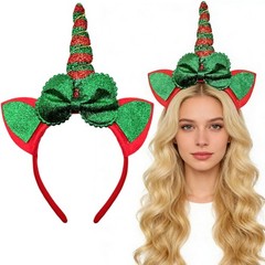 OIUUBBII St. Patrick’s Day Bow Headband Glitter 1 Count (Pack of 1), B-green