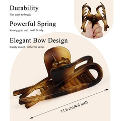 TEBIEKOY Hair Clips for Women 3Pcs Elegant 1 Count (Pack of 3), Black, Brown