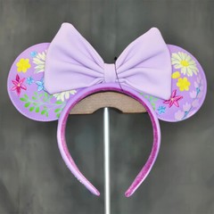Disney Parks Anniversary Loungefly Embroidered Flower Minnie Ears Bow Headband