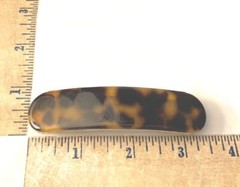 Delsol Hair Clip Animal Print Faux Tortoiseshell Long Barrette Made in France