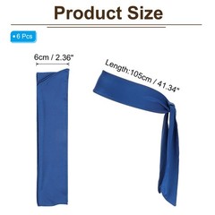 6Pcs Head Ties Headbands Ninja Karate Headband Sports Tie Back Blue