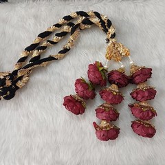 Rose Design Paranda,Choti Decoration,Punjabi Paranda,Braid accessories (Maroon)