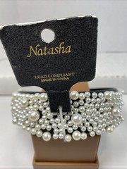 NEW Natasha Pearl With Black Headband