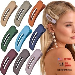 9PCS Small Flat Hair Clips – Neutral Color – Non-Slip – French