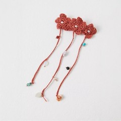 Free People Bohemian Crochet Ariana Ost Blooms Barrette NWT Semi Precious Stones