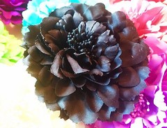 USA SELLER Hair Fashion Fabric Flower Clip Brooch Rose Peony Lady Black shoes
