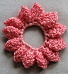 Pink Hand Crocheted Scrunchie / Hair Tie- Made in Australia