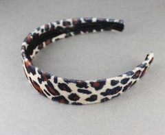 Tan Brown cheetah faux fur animal print headband hair band 1 1/8″ wide leopard