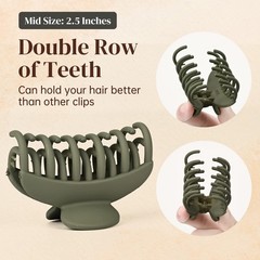 DEEKA 4 PCS Double Row Teeth 4 Count (Pack of 1), Black, Green, Khaki, Blue