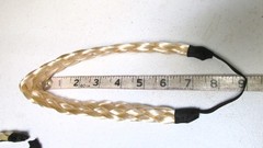 Lot 2 Blonde Synthetic Hair Headbands- One w/ Elastic & One Without ~1.5″ & 3/4″