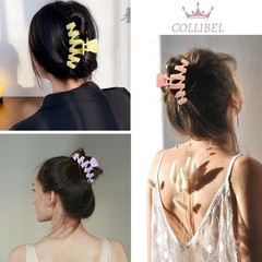 COLLIBEL 6PCS Large Hair Claw Clips for 1 Count (Pack of 6), 6 Shiny colors