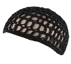 Black And Yellow Mesh Hair Net Crochet Cap 2 Pc Sleeping Night Head Cover