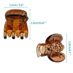 BokWin 24 Pcs Mini Hair Clips,0.6 Inch Claw 1 Count (Pack of 24) Brown