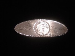 Hair barrette beautiful hand engraved, hand crafted in pewter EAGLE