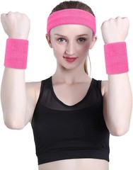 Elastic Cotton Sweatbands Set – 12PCS Moisture Wicking for All Sports Activities