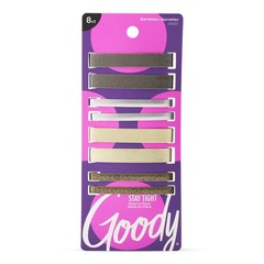Goody Hair Barrettes Clips – 8 Count Assorted Colors – Slideproof and Lock-In…