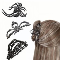 Jiajiubai 3-Pack Gothic Skeleton Hand Hair 1 Count (Pack of 1), black248
