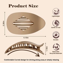 8 PCS Flat Hair Clips for Women, Medium Clips, Claws Brown