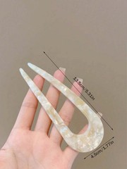 1pc Vintage U-Shaped Hairpin Elegant Acetate Hair Stick Women