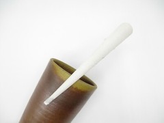 Simple White with Subtle Pattern Minimalist Kimono Long Hair Clip 130mm