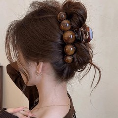 Large Elegant Pearl Acrylic Hair Claw Hairpin Party Commute Outfit Matching