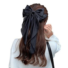 Super Big Bow Hair Clips French Style Soild Color Knotted Bowknot Spring Snap