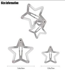 Star Hair Clips 2000s Y2K Snap Hair Barrettes Non Slip Star Hair Accessories