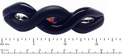 Parcelona French Medium Twist Glossy and Matte Finish Black Hair Clip Barrette