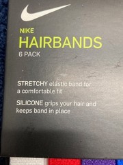 Nike Skinny Headbands 6 Pk Tennis Swoosh Hair Bands Pack of 6