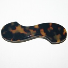 Barrette Hair Clip French Spotted Long Curved Tokyo Black Brown Made in France