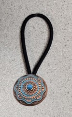 Western Cowgirl Ponytail Copper Concho Hair Tie