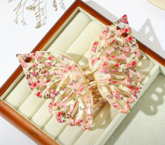 LARGE Multicolor Hair Claw Butterfly Extra Large Hair Accessory Plastic Glossy