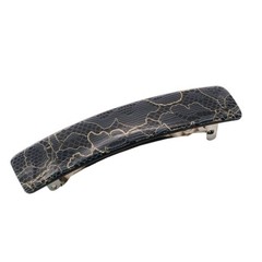 French Amie Oblong 3 1/2″ Celluloid Handmade Automatic Hair Barrette for Women