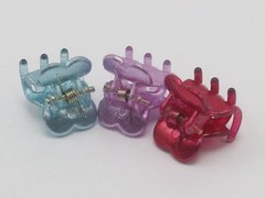 12/24pcs Mixed Color Plastic Cute Heart Mini Hair Claw Clip 15mm Hairpins Kids