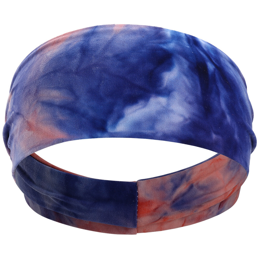 Winter Ear Warmer Fleece Headband Fashion Rainbow Tie Dye Hairband for Women Men