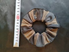 FENDI Pequin pecan Scrunchie Hair Tie Clip Brown Khaki W15cm x H15cm x D0.1cm